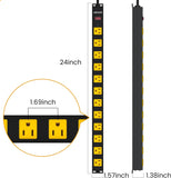 12-Outlet Heavy-Duty Power Strip with 2100 Joules Surge Protection, 6FT Power Cord, Wide-Spaced Outlets, and Overload Protection Switch for Industrial Use in Workbench, Shop, and Garage