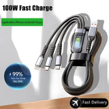3-In-1 Super Fast Charging Cable, 3 in 1 Charging Cable, Universal with Type-C Micro for Iphone15 14 13