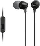 In-Ear Earbud Headphones with Mic, Black (MDREX15AP/B)