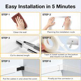 Cord Hider, 157In Cord Covers for Wires on Wall, Paintable Cable Hider, Cable Covers Wire Covers for Cords on Wall, Wire Hiders for TV on Wall Cable Management, 10X L15.7X W0.95X H0.55In, White