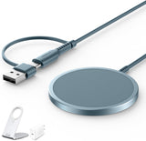 Magnetic Wireless Charger Compatible with Magsafe Charger/Iphone 16E/16/16 Plus/16 Pro/16 Pro Max/15 14 13 12 Series, Wireless Mag Safe Charging Pad, Mag Charger (Blue)