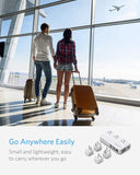 Universal Travel Adapter 100-220V to 110V Voltage Converter 250W with 6A 4-Port USB Charging 3 AC Sockets and Eu/Uk/Au/Us/India Worldwide Plug Adapter (White)