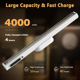 Rechargeable Magnetic LED Light Bar with Remote, Dimmable Desk Lamp, under Cabinet Lighting Wireless for Mirror Closet Bathroom Kitchen – White