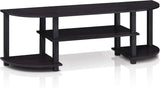 Turn-N-Tube Rounded Corner TV Entertainment Center in Black and Grey