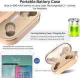 5.3 Wireless Earbuds with Wireless Charging Case IPX8 Waterproof Stereo Headphones in Ear Built in Mic Headset Premium Sound with Deep Bass for Sport Khaki