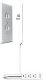 Ultra-Thin Outlet Concealer with Cord Concealer Kit, 3 Outlet, 3-Foot Cord, Universal Size, UL Certified (Ideal for Kitchens, Small Spots & behind Furniture)
