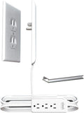 Ultra-Thin Outlet Concealer with Cord Concealer Kit, 3 Outlet, 3-Foot Cord, Universal Size, UL Certified (Ideal for Kitchens, Small Spots & behind Furniture)
