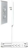 Ultra-Thin Outlet Concealer with Cord Concealer Kit, 3 Outlet, 3-Foot Cord, Universal Size, UL Certified (Ideal for Kitchens, Small Spots & behind Furniture)