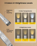 LED Neck Reading Light, Book Light for Reading in Bed, 3 Colors, 6 Brightness Levels, Bendable Arms, Rechargeable, Long Lasting, Perfect for Reading, Knitting, Camping, Repairing