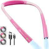 LED Neck Reading Light, Book Light for Reading in Bed, 3 Colors, 6 Brightness Levels, Bendable Arms, Rechargeable, Long Lasting, Perfect for Reading, Knitting, Camping, Repairing