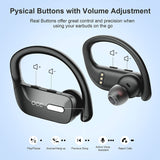Wireless Earbuds Bluetooth Headphones 48H Play Back Earphones in Ear Waterproof with Microphone LED Display for Sports Running Workout Black
