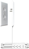 Ultra-Thin Outlet Concealer with Cord Concealer Kit, 3 Outlet, 3-Foot Cord, Universal Size, UL Certified (Ideal for Kitchens, Small Spots & behind Furniture)