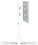 Ultra-Thin Outlet Concealer with Cord Concealer Kit, 3 Outlet, 3-Foot Cord, Universal Size, UL Certified (Ideal for Kitchens, Small Spots & behind Furniture)