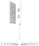 Ultra-Thin Outlet Concealer with Cord Concealer Kit, 3 Outlet, 3-Foot Cord, Universal Size, UL Certified (Ideal for Kitchens, Small Spots & behind Furniture)