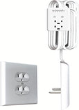 Ultra-Thin Outlet Concealer with Cord Concealer Kit, 3 Outlet, 3-Foot Cord, Universal Size, UL Certified (Ideal for Kitchens, Small Spots & behind Furniture)