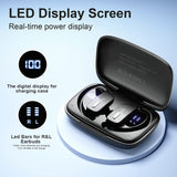 Wireless Earbuds Bluetooth Headphones 48H Play Back Earphones in Ear Waterproof with Microphone LED Display for Sports Running Workout Black