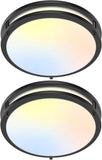 2 Pack 36W LED Ceiling Light Fixture (450W Equiv), 12" Modern Flush Mount Ceiling Lights, Dimmable Ceiling Lamps Super Bright 2000LM, 3000K/4000K/5000K Adjustable for Bedroom Kitchen Bathroom Hallway