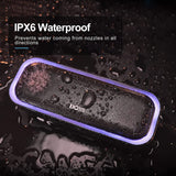 Bluetooth Speaker with 20W Stereo Sound, Active Extra Bass, IPX6 Waterproof, TWS Pairing, Multi-Colors Lights, 20H Playtime, Portable for Beach, Outdoor-Blue