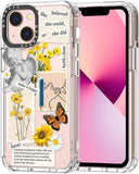 Case for Iphone 13 Pro, [Buffertech 6.6Ft Military-Grade Drop Protection] [Anti Peel off Tech] Clear TPU Bumper Phone Case Cover Design - Colorful Paw