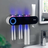 UV Toothbrush Holders for Bathrooms with Toothpaste Dispenser, 3 Cups Electric Toothbrush Holder Wall Mounted: Smart Home Gadgets & Stylish Bathroom Accessories