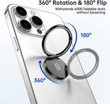 360 Degree Rotation Finger Ring Kickstand Polished Metal Phone Grip for Magnetic Car Mount Compatible Iphone 15 14 13 12 11, Samsung,Pixel,Smartphone Accessories