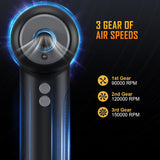 Cordless Air Duster with Mini Car Vacuum, 9000Mah Battery Dust Blower for Keyboard Cleaner,Rechargeable Air Blower AIC Can for Office Computers