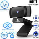 Webcam with Microphone for Desktop, Autofocus, Webcam for Laptop, Computer Camera, 1080P HD USB Web Camera, Compatible with Zoom/Skype/Teams/Webex