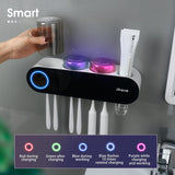 UV Toothbrush Holders for Bathrooms with Toothpaste Dispenser, 3 Cups Electric Toothbrush Holder Wall Mounted: Smart Home Gadgets & Stylish Bathroom Accessories