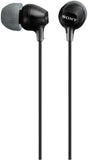  In-Ear Earbud Headphones with Mic, Black (MDREX15AP/B)