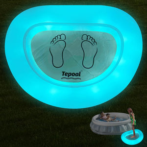 Solar Powered Pool Foot Wash Tray for above Ground | Foot Tub for Pool Entry Ladder, Foot Soaking Basin for Swimming Pool Clean Feet