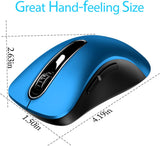 Wireless Mouse, 1200 DPI Mobile Optical Cordless Mice with USB Receiver for Computer, Laptop, PC, Desktop, Macbook, 5 Buttons, Blue