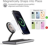 3 in 1 Charging Station for Apple Devices, Faster Mag-Safe Charger Stand, Magnetic Wireless Charger Station for Iphone 15/14/13/12 Series, Apple Watch Series, Airpods Pro(Black)