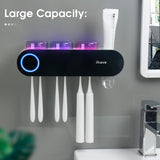 UV Toothbrush Holders for Bathrooms with Toothpaste Dispenser, 3 Cups Electric Toothbrush Holder Wall Mounted: Smart Home Gadgets & Stylish Bathroom Accessories