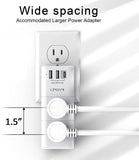 USB -  Multi Plug Outlet with Rotating Plug, 3-Sided Swivel Power Strip with 6 AC Spaced Outlet Splitter and 3 USB Ports (1 USB C)