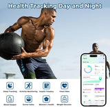 Smart Ring Health Tracker, Sleep Tracker Ring with Heart Rate, Waterproof Fitness Ring for Activity Monitoring/Steps/Distance/Calories,Air Gestures,Up to 7Day Battery,For Ios Android(Stylish Silver#8)
