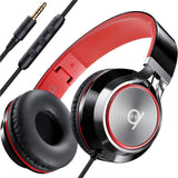 Wired Headphones with Mic & Volume Control — Noise Isolating Computer Headphones Wired, On-Ear Headphones with Wire, Plug in Headphones for Laptop