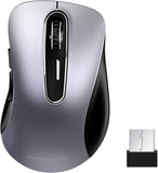 Wireless Mouse, 1200 DPI Mobile Optical Cordless Mice with USB Receiver for Computer, Laptop, PC, Desktop, Macbook, 5 Buttons, Blue