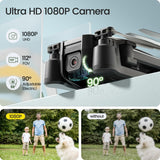 HS440 Foldable 1080P Wifi Camera for Adult Beginners and Kids; Voice Gesture Control RC Quadcopter with Modular Battery for Long Flight Time, Auto Hover, Carrying Case