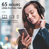 Over Ear, 65 Hours Playtime Wireless Headphones with Microphone,Foldable Lightweight Headset with Deep Bass,Hifi Stereo Sound for Travel Work Cellphone