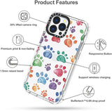 Case for Iphone 13 Pro, [Buffertech 6.6Ft Military-Grade Drop Protection] [Anti Peel off Tech] Clear TPU Bumper Phone Case Cover Design - Colorful Paw
