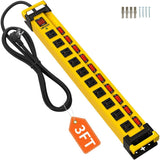 Power Strip 10 Outlet, 3300J Surge Protector with Individual Switches, 6FT Power Cord 14AWG/15AMP/1875W, Heavy Duty Metal Power Strip with Cord Manager, for Workshop, Garage, Shop, Home