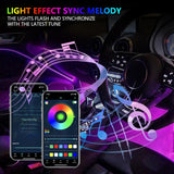 Smart Car Interior Lights with App Control, RGB LED Lights with Music Mode and DIY Mode, 2 Lines Design LED Lights for Cars with Charger, Car Accessories for Women