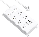 Power Strip Surge Protector, 7 Widely-Spaced Outlets with 2 USB Ports (1 USB C), ETL Listed, Flat Plug 5Ft Extension Cord, Wall Mountable, 1700J, 14AWG Heavy Duty, for Home Office Garage, Black