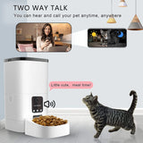 6L Automatic Pet Feeder for Cats and Dogs,1080P Camera,App Control,Voice Recorder,Timed Feeder for Schedule Feeding, Dual Power Supply,Wifi Pet Food Dispenser with App Control