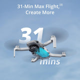 Mini 4K UHD Camera for Adults, under 249 G, 3-Axis Gimbal Stabilization, 10Km Video Transmission, Auto Return, Wind Resistance, 1 Battery for 31-Min Max Flight Time, Intelligent Flight