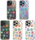 Case for Iphone 13 Pro, [Buffertech 6.6Ft Military-Grade Drop Protection] [Anti Peel off Tech] Clear TPU Bumper Phone Case Cover Design - Colorful Paw