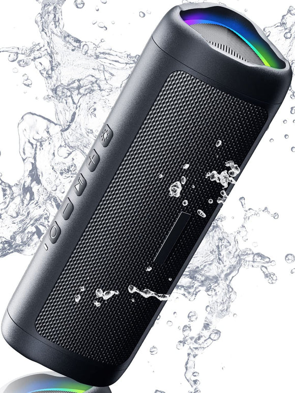 Bluetooth Speaker with HD Sound, Portable Wireless, IPX5 Waterproof, up to 24H Playtime, TWS Pairing, BT5.3, for Home/Party/Outdoor/Beach, Electronic Gadgets(Black)