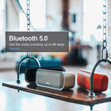 Bluetooth Speaker with 20W Stereo Sound, Active Extra Bass, IPX6 Waterproof, TWS Pairing, Multi-Colors Lights, 20H Playtime, Portable for Beach, Outdoor-Blue