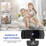 Webcam with Microphone for Desktop, Autofocus, Webcam for Laptop, Computer Camera, 1080P HD USB Web Camera, Compatible with Zoom/Skype/Teams/Webex