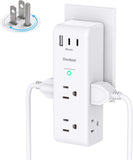 6-Outlet AC Power Strip with 3 USB Ports (including 1 USB-C), 1800J Wall Charger, and 3-Sided Design for Home, Office, and Travel